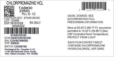 Label (72205 104 91 Chloropromazine 25mg 67046 1633 30)